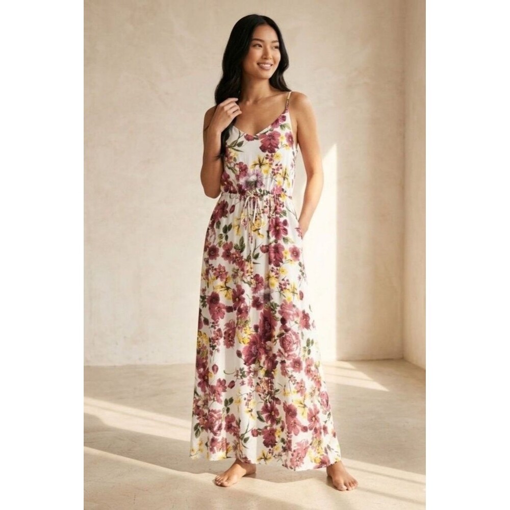 Leadingstar Floral Maxi Dress with Spaghetti Straps